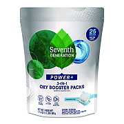 Seventh Generation Power+ 3-in-1 Oxy Booster Packs, Fragrance Free, 17.6 oz, 25 Tabs/Pack, 6 Packs/Carton (SEV68927608)