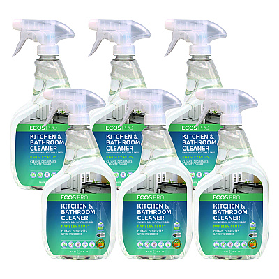 ECOS PRO Parsley Plus All-Purpose Kitchen and Bathroom Cleaner, Parsely Scent, 32 oz Spray Bottle, 6/Carton (EOPPL97466CT)