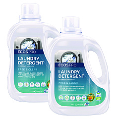ECOS PRO Laundry Detergent Liquid, Free and Clear, 170 oz Jug, 2/Carton (EOPPL937102CT)