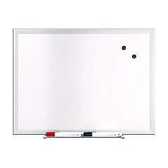 TRU RED Magnetic Steel Dry Erase Board, 18" x 24", White Surface, Gray/Natural Aluminum Frame (TUDTR61168)