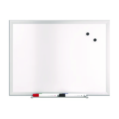 TRU RED Magnetic Steel Dry Erase Board, 18" x 24", White Surface, Gray/Natural Aluminum Frame (TUDTR61168)
