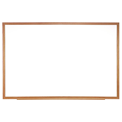 Ghent M1 Porcelain Magnetic Whiteboard, 87.94" x 48.5", White Surface, Natural Wood Frame (GHEM1W474)