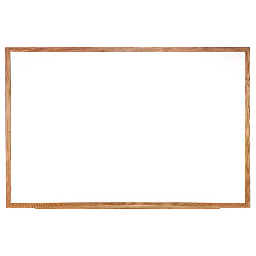 Ghent M1 Porcelain Magnetic Whiteboard, 87.94" x 48.5", White Surface, Natural Wood Frame (GHEM1W474)