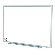 Ghent Hygienic Porcelain Magnetic Whiteboard with Aluminum Frame, 87.91" x 48.5", White Surface, Satin Aluminum Frame (GHEM4474)