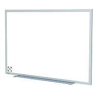 Ghent Hygienic Porcelain Magnetic Whiteboard with Aluminum Frame, 87.91" x 48.5", White Surface, Satin Aluminum Frame (GHEM4474)