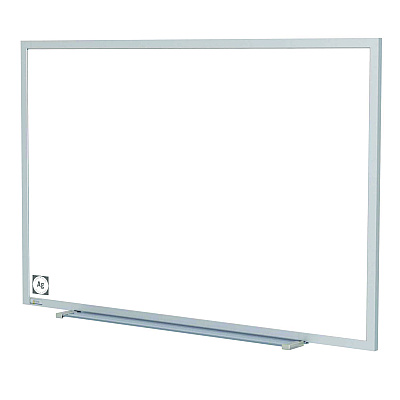 Ghent Hygienic Porcelain Magnetic Whiteboard with Aluminum Frame, 87.91" x 48.5", White Surface, Satin Aluminum Frame (GHEM4474)
