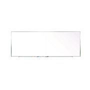 Ghent Two-Piece M1 Porcelain Magnetic Whiteboard, 120.75" x 48.5", White Surface, Satin Aluminum Frame (GHEM141042P)
