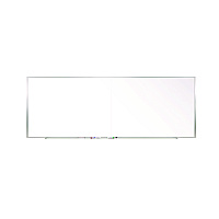 Ghent Two-Piece M1 Porcelain Magnetic Whiteboard, 120.75" x 48.5", White Surface, Satin Aluminum Frame (GHEM141042P)