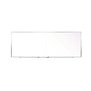 Ghent Two-Piece M1 Porcelain Magnetic Whiteboard, 176" x 48.5", White Surface, Satin Aluminum Frame (GHEM141542P)