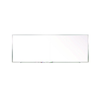 Ghent Two-Piece M1 Porcelain Magnetic Whiteboard, 176" x 48.5", White Surface, Satin Aluminum Frame (GHEM141542P)