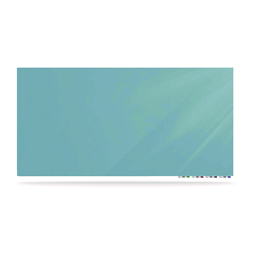 Ghent Aria Low-Profile Frameless Magnetic Glassboard, 48" x 36", Denim Blue Surface (GHEARIASM34DM)