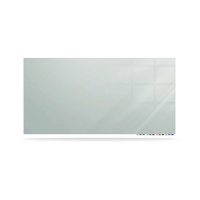 Ghent Aria Low-Profile Frameless Magnetic Glassboard, 48" x 36", Gray Surface (GHEARIASM34GY)