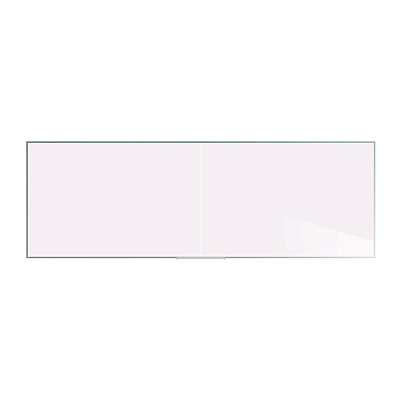 Ghent Two-Piece M2 Non-Magnetic Whiteboard with Aluminum Frame, 144.5" x 48.5", White Surface, Satin Aluminum Frame (GHEM241242P)