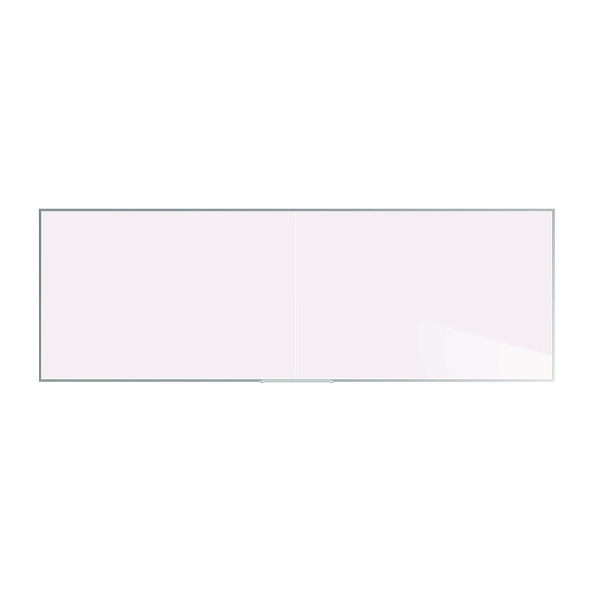 Ghent Two-Piece M2 Non-Magnetic Whiteboard with Aluminum Frame, 144.5" x 48.5", White Surface, Satin Aluminum Frame (GHEM241242P)