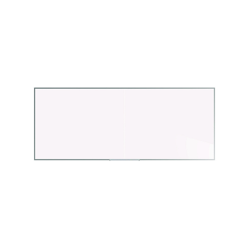 Ghent Two-Piece M2 Non-Magnetic Whiteboard with Aluminum Frame, 120.75" x 48.5", White Surface, Satin Aluminum Frame (GHEM241042P)