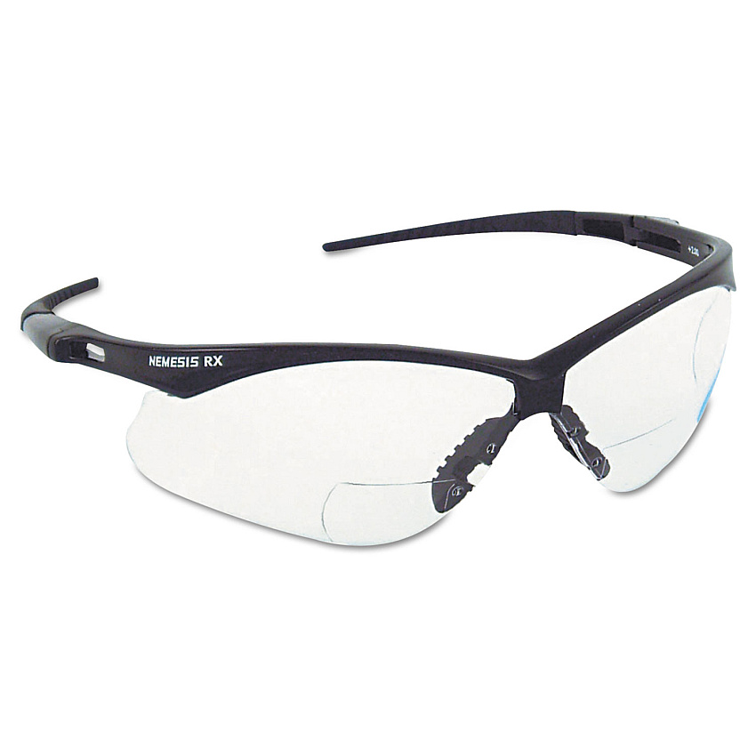 KleenGuard V60 Nemesis Rx Reader Safety Glasses, Black Frame, Clear Lens, +1.5 Diopter Strength (KCC28621)