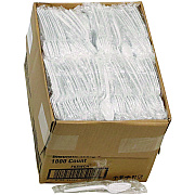 Pactiv Evergreen Fieldware Cutlery, Individually Wrapped, Mediumweight Spoon, Plastic, White, 1,000/Carton (FKSWCH)