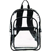 Eastsport Clear with Color Trim Backpack, 11.5" x 5" x 16.5", Clear/Black (190991EDBLK)