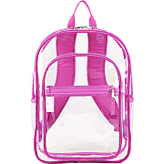 Eastsport Clear with Color Trim Backpack, 11.5" x 5" x 16.5", Clear/Pink (190991EDPLM)