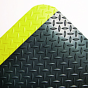 Crown Industrial Deck Plate Anti-Fatigue Mat, Rectangular, Black/Yellow Raised Diamond Surface, 24" x 36" (CD0023YB)