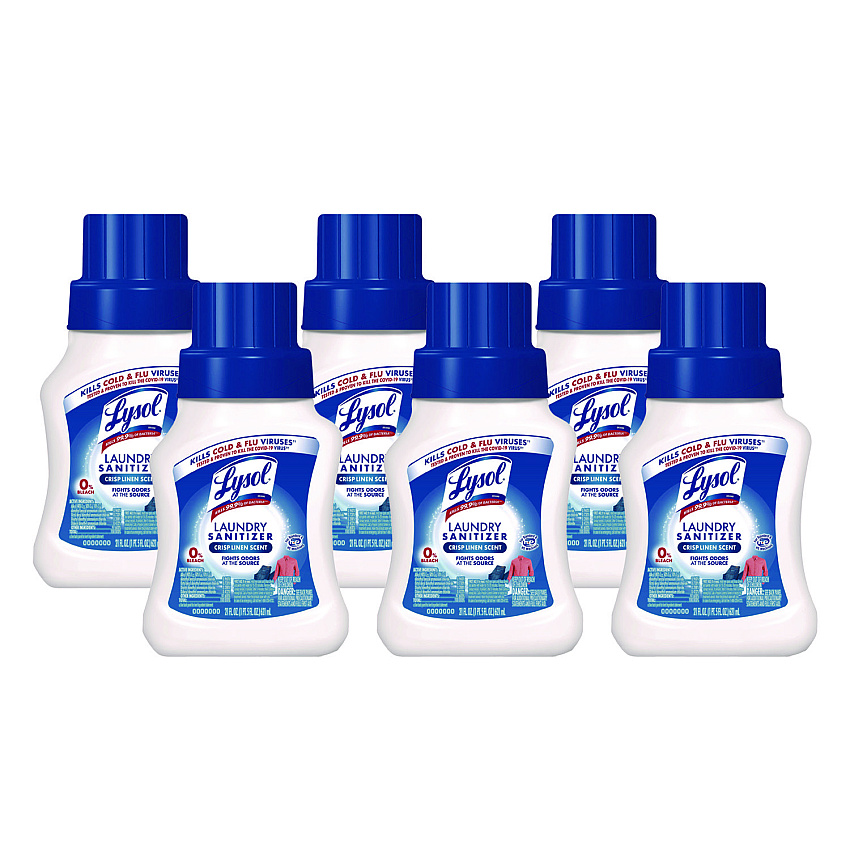 LYSOL Laundry Sanitizer, Crisp Linen Scent, 21 oz Bottle, 6/Carton (RAC56374CT)