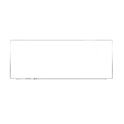 Ghent M1 Porcelain Magnetic Whiteboard, 87.91" x 48.5", White Surface, Satin Aluminum Frame (GHEM1474)