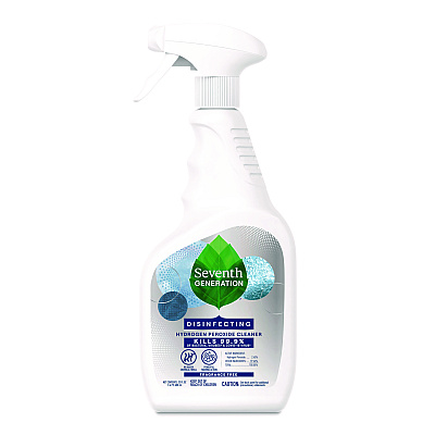 Seventh Generation Disinfecting Hydrogen Peroxide Cleaner, Fragrance-Free, 23 oz Spray Bottle, 12/Carton (SEV69716054)
