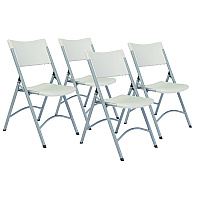 NPS 600 Series Heavy Duty Plastic Folding Chair, Supports Up to 500 lb, 18" Seat Height, Gray Seat/Back/Base, 4/Carton (602)