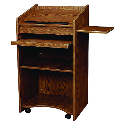 Oklahoma Sound Aristocrat Non-Sound Lectern, 25 x 20 x 46, Oak (NPS600MO)