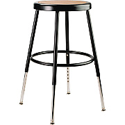 NPS 6200 Series Height Adjustable Heavy Duty Steel Stool, Backless, Supports 500lb,19' to 27' Seat Height, Brown Seat, Black Base (NPS6218H10)