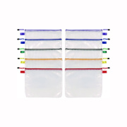 Oxford Poly Travel Pouch Set, 13.19" x 10.44", Assorted Colors, 10/Pack (PFX77707)