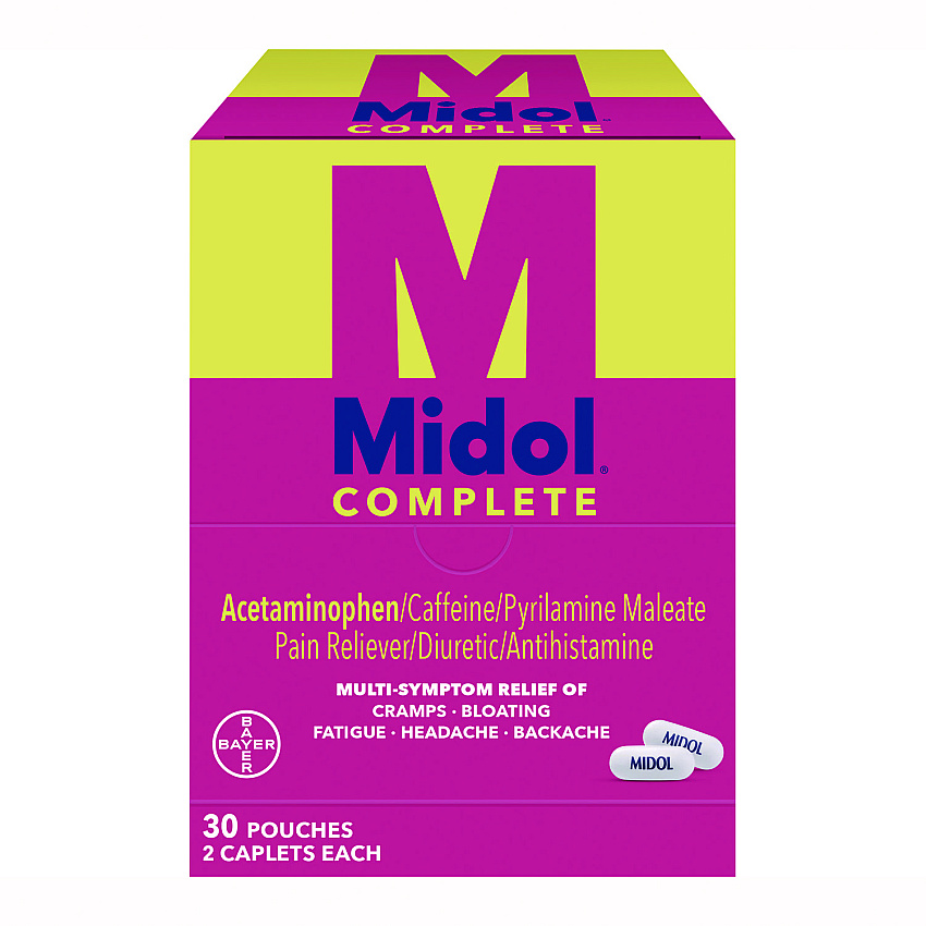 Midol Complete Menstrual Caplets, 2/Pack, 30 Packs/Box (PFY64458)
