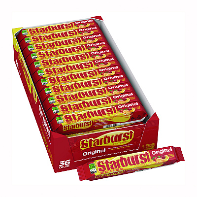 Starburst Original Fruit Chews, Cherry; Lemon; Orange; Strawberry, 12 Pieces/Pack, 36 Packs/Box (SBRMMM01151)