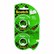 Scotch Magic Tape in Handheld Dispenser, 1" Core, 0.75" x 50 ft, Clear, 2/Pack (MMM70005148088)