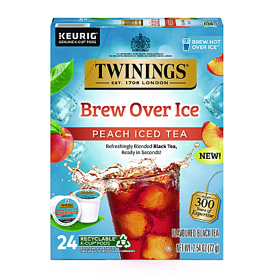 TWININGS Brew Over Ice K-Cups, Peach, 24/Box (TWGTNA23196)