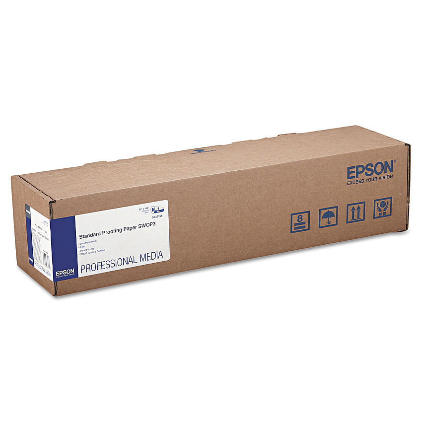 Epson Standard Proofing Paper Roll SWOP3, 9 mil, 24" x 100 ft, Semi-Matte White (EPSS045155)