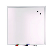 TRU RED Magnetic Steel Dry Erase Board, 24" x 24", White Surface, Gray/Natural Aluminum Frame (TUDTR61179)