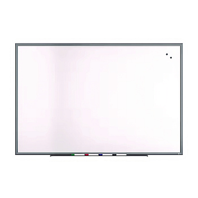 TRU RED Magnetic Porcelain Dry Erase Board, 72" x 48", White Surface, Gray/Natural Aluminum Frame (TUDTR61187)