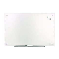 TRU RED Magnetic Tempered Glass Dry Erase Board, 36" x 24", White Surface (TUDTR61195)