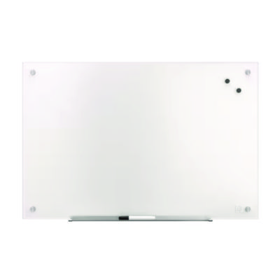 TRU RED Magnetic Tempered Glass Dry Erase Board, 36" x 24", White Surface (TUDTR61195)
