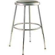 NPS 6400 Series Height Adjustable HD Vinyl Padded Steel Stool, Backless, Supports 500 lb, 18.5"-26.5" Seat Height, Gray Seat/Base (NPS6418H)