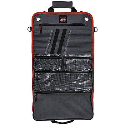 ergodyne Arsenal 5874 Roll Up Tool Bag with Zipper Pockets, 5 Zippered Pockets, 7 Tool Slots, 1 x 27 x 16, Polyester, Gray (13777)