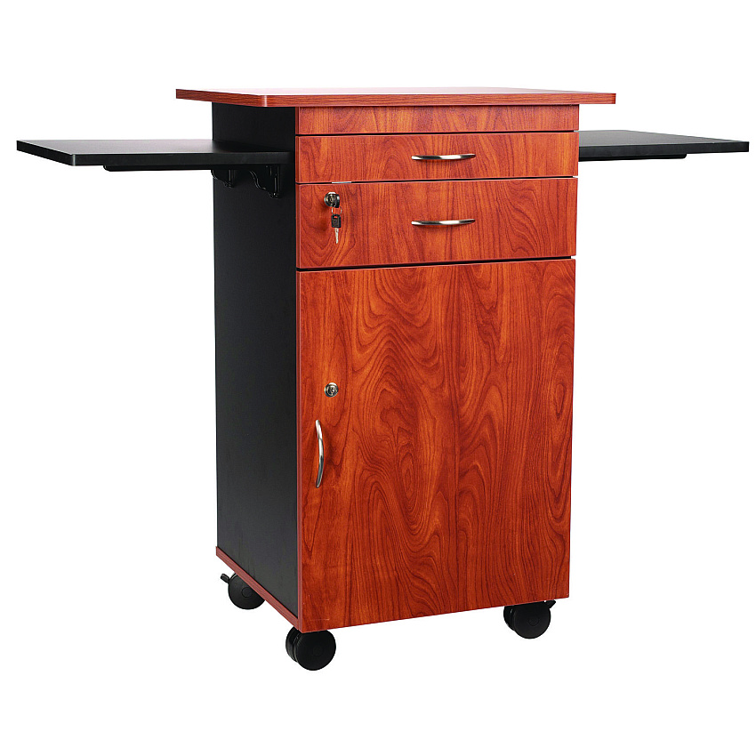 Oklahoma Sound Multimedia Presentation Cart, 25 x 19 x 38, Cherry/Black (NPSMMC)