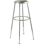 NPS 6400 Series Height Adjust Heavy Duty Vinyl Padded Steel Stool, Backless, Support 500lb, 30.5" to 38.5" Height, Gray Seat/Base (6430H)