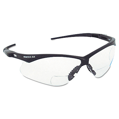 KleenGuard V60 Nemesis Rx Reader Safety Glasses, Black Frame, Smoke Lens, +2.0 Diopter Strength (KCC22518)