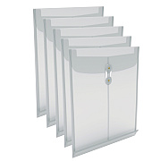 TRU RED Poly String and Button Storage Envelope, Letter Size, Clear, 5/Pack (TUD599608)