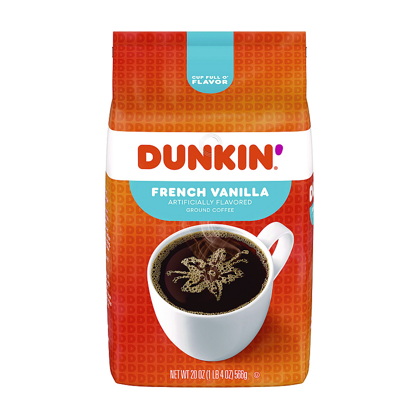 Dunkin Donuts French Vanilla Coffee, 18 oz Bag (00680)
