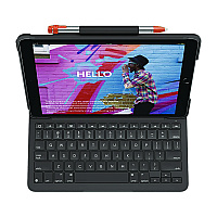 Logitech Slim Folio Plastic Keyboard Case for iPad 7th, 8th Generation, Graphite (24428106)