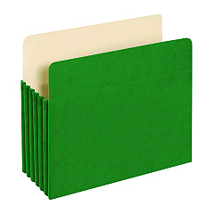 Pendaflex Reinforced File Pocket, 5.25" Expansion, Letter Size, Green, 10/Box (PFX1534GGRE10)