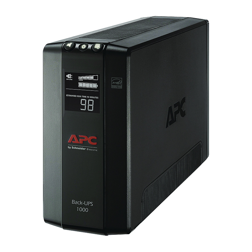 APC Back-UPS Pro Compact Tower LCD Battery Backup and Surge Protector with USB, 1,000 VA, 8 Outlets, 1,103 J (SEU2724587)